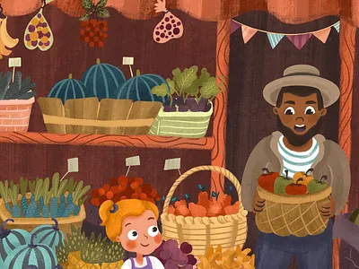 Market book character character design children childrens book childrens illustration design girl illustration kidsbook market