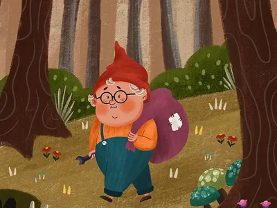 Gnome art book character character design children childrens book childrens illustration design gnome illustration kidly kids book kids illustration