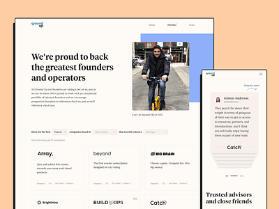 Ground Up Ventures Website bold branding clean design colorful playful uidesign uxdesign uxui vc venture venture capital venture fund web design y combinator
