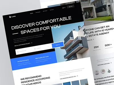 Luicia - Real Estate Landing Page apartement app design branding clean design flat home house housing landing page logo real estate search simple ui ux website