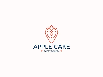 Apple logo apple bakery cake crown logo logotype minimalism nature sweet