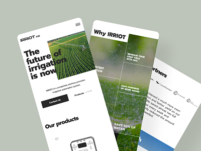 Irriot Website Redesign Concept: mobile version agriculture agro agro website agrotech agrotech website crops design farm farming fields irrigation web web design website