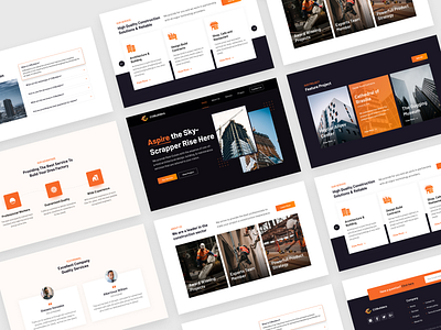 Construction Landing Page architecture builder building building company business construction construction company construction website contractor dark design engineering engineers landing page real estate responsive ui ux web design website