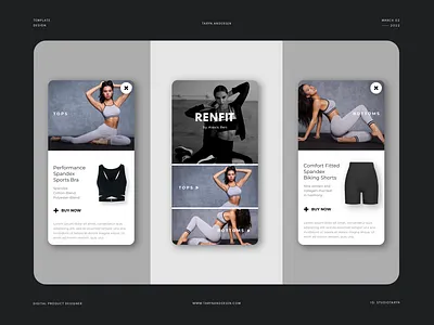 RenFit - Mobile Commerce Template Design app digital marketing fashion graphic design influencer mobile app template workout
