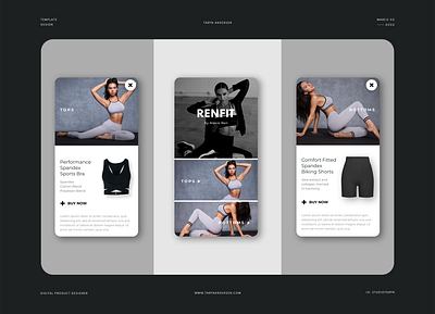 RenFit - Mobile Commerce Template Design app digital marketing fashion graphic design influencer mobile app template workout