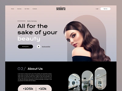 Seniora - Women's Beauty Salon barber beauty beautysalon cosmetics hair hair salon haircut hairdresser hairstyle landing page makeup salon spa web design website women