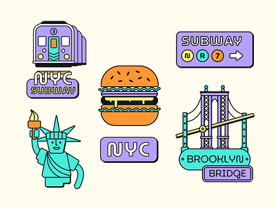 New York City GIF Stickers 🗽 for GIPHY after effects animated gif animated illustration animation colourful digital illustration gif gif stickers gifs giphy illustration katycreates motion motion design motion graphics newyorkcity nyc travel