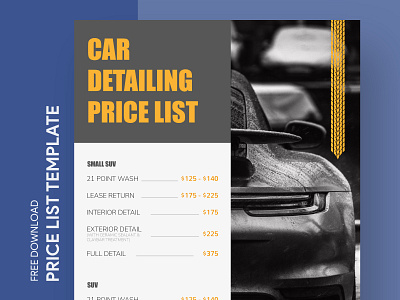 Auto Detailing Price List Free Google Docs Template business car charges docs document google list price price list pricelist print printing rate tariff template templates