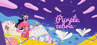 Purple zebra illustration🔥 2d ace agency casino illustartor illustration purple webdesign website zebra