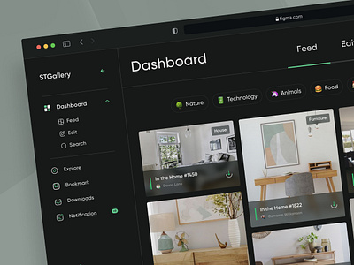 🌱Social Photo Gallery App Dashboard app dark darkmode dashboard design gallery photo shot sidebar social ui uidesign uiux ux uxdesign visual web