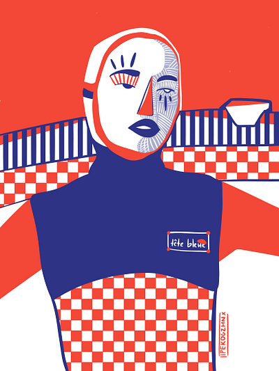 Teté Bleue Illustration animation art artist character design digital art digital illustration fashion flat graphic design illustration modern parisian
