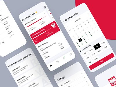 Mobile application for residence in Poland app application calendar design interface ios app mobile mobile app mobile apps mobile ui mobileapp mobileappdesign residence screen ui ui design ux ui design uxui