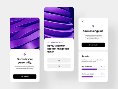 Eysenck Test / Mobile App app design figma mobile ui