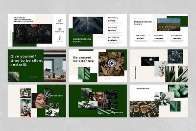 Botaniska Presentation Template app branding creative design editorial google slides illustration keynote multipurpose powerpoint presentation template