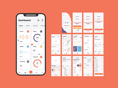 Fitness App design icon illustration ui ux vector