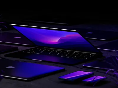 Apple products 3D illustration 3d app apple blue branding design graphic design illustration iphone logo macbookpro purple typography ui ux vector