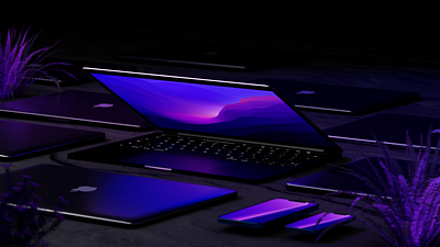 Apple products 3D illustration 3d app apple blue branding design graphic design illustration iphone logo macbookpro purple typography ui ux vector
