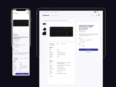 Mechan: Mechanical Keyboard E-Commerce Concept ecommerce marketplace design mobile app concept online shop product page product page example uiux website design concept