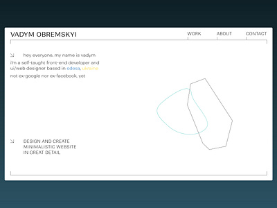 Personal Website, prototype design minimal web