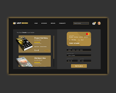 DailyUI #002 - Credit Card Checkout book store checkout dailyui daiyui002 figma ui ux