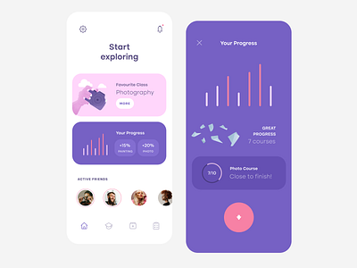 Quick Courses Mobile App app clean design flat illustration ios mobile ui ux