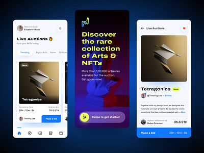 NFT Marketplace App art collection digital market marketplace mobile app nft nfts trend ui uiux