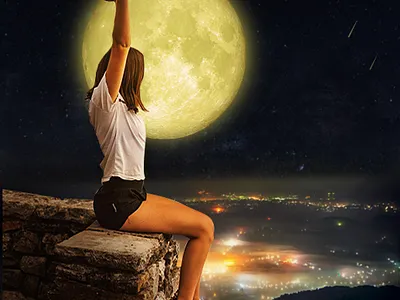 Moon Girl Manipulation art design creative manipulation manipulation manipulationphotoshop photoshopwork