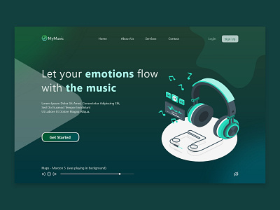 Landing page graphic design ui