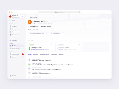 User Profile dashboard flat minimal profile saas tailwind web app