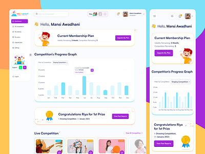 Dashboard for Child Skills development Platform (EdTech)! clean dashboard design edtech homepage interface kids mobile app saas ui uidesign uidesigner uiux ux uxui web web app webdesign website websitedesign