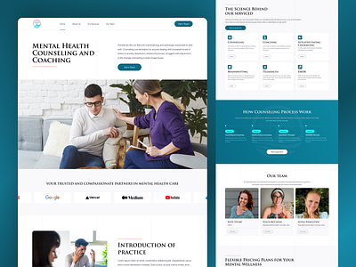 Mental health Counseling and Coaching design mental health mental website ui design uiux web website website design