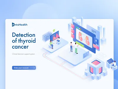 Ants Health System web platform art branding cancer design graphic health illustration isometric ui ux web