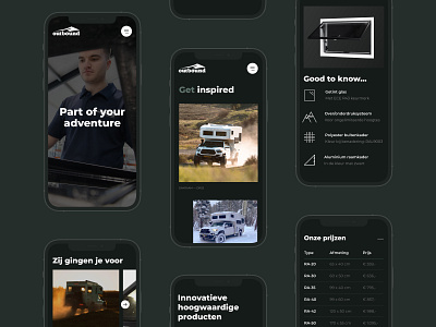 Outbound · Mobile views clean dark design focus mobile pages productpage simple ui website