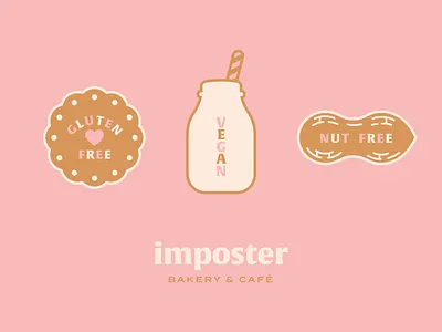 Dietary Restriction Icons for a Bakery allergy bakery cookie design food gluten free illustration logo milk nut peanut restaurant vegan