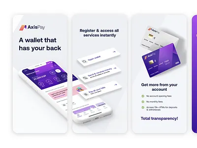 AxisPay App Store app store appstore axis bank branding design googleplay graphic design iphone pay screens screenshots ui wallet