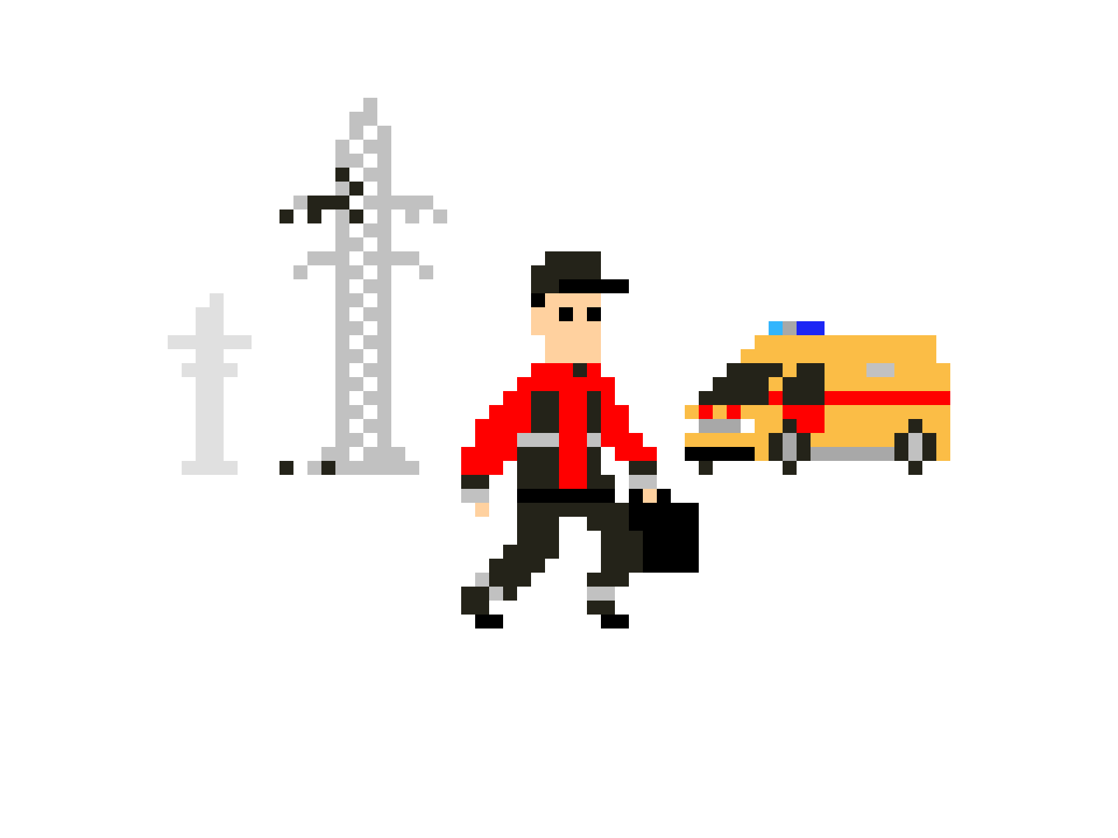 Emergency repair service animation car character digital emergency hero motion graphics pixelart repair ukraine war