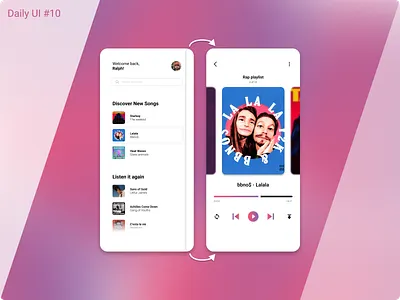 Daily UI #10. Music player. dailyui design graphic design mobile music player ui