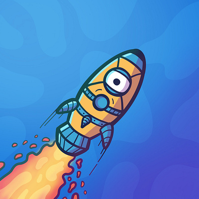 ROCKET cartoon cartoon character cartoon illustration cartooning character character art character design design illustration moon procreate rocket space space rocket