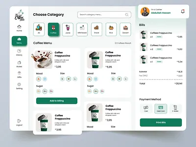 The Coffee House-Dashboard app app screen application design branding coffee coffee app coffee dashboard coffee house dashboard dashboard design dashboard screen design mobile app mobile screen pos ui uiux