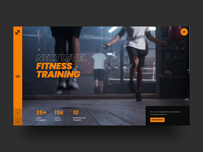 Fitness Gym Website Slider for Wordpress animation fitness gym hero image landing page slider slider revolution transitions ui uiux ux webdesign website design wordpress slider workout