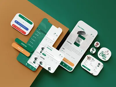 The Coffee House-MobileApp mockup app app design app screen application design branding coffee coffee app coffee house coffee shop design graphic design illustration logo mobile app mobile screen mockup photoshop screen design ui uiux