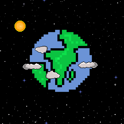 My Pixel Earth <3 art challenge cosmos creative design dribbble earth game game design gaming logo pastel pixel pixel art planets playoff rebound sun ui ux