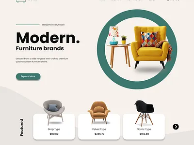 Modern Furniture Landing Page Design branding chair website design furniture furniture website graphic design landing page mockup mockup screen prototyping ui uiux ux web pages web screen website website design website mockup website pages xd