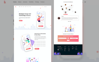 Illustrated Website Design branding design illustration logo ui ux web website website design