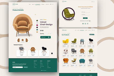 Modern Furniture - Landing Page Design app branding chair landing page chair website design furniture furniture website graphic design landing page mobile screen screen design ui uiux web design web screen webpage website website design website screen websites