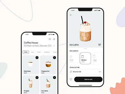 Coffee House – mobile app app coffee app ecommerce logo minimalism mobile mobile app typography ui ux