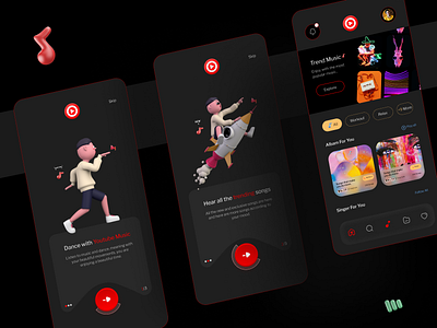 Music App Design (Dark Mode) 3d animation app design dark mode design design system graphic design illustration logo mobile design motion graphics music app design (dark mode) ui ui design ui kits uidesign uiux user experience user interface design userinterface