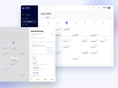 Calendar agenda board calendar cards crm light product ui web