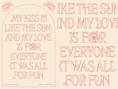 Kiss like the sun graphic design illustration poster procreate typography
