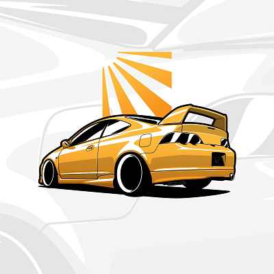 Honda Integra Type R / Acura RSX illustration acura art automotive car car art car drawing car illustration classic design drawing honda illustration integra japan jdm logo rsx typer vector